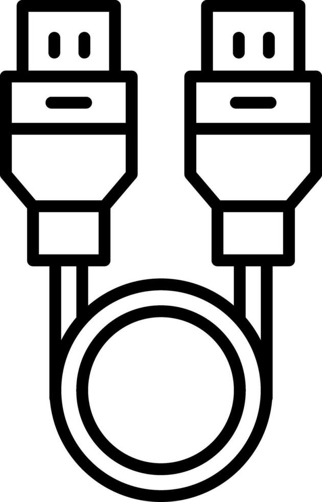 Usb Cable Line Icon vector