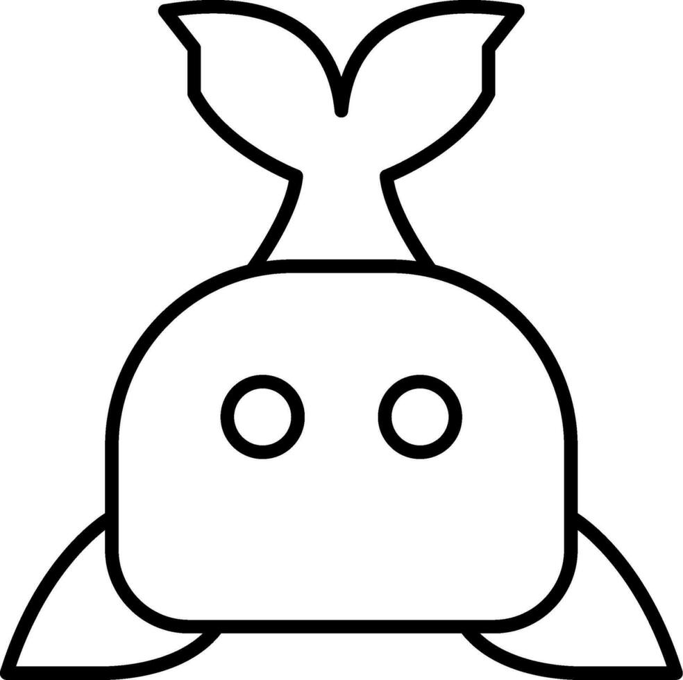 Whale Line Icon vector