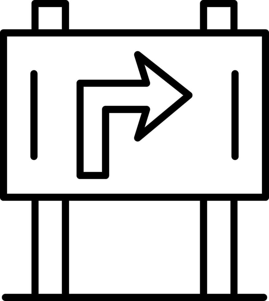 letrero Derecha línea icono vector
