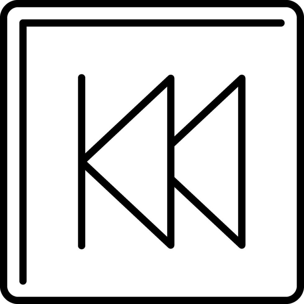 Backward Line Icon vector
