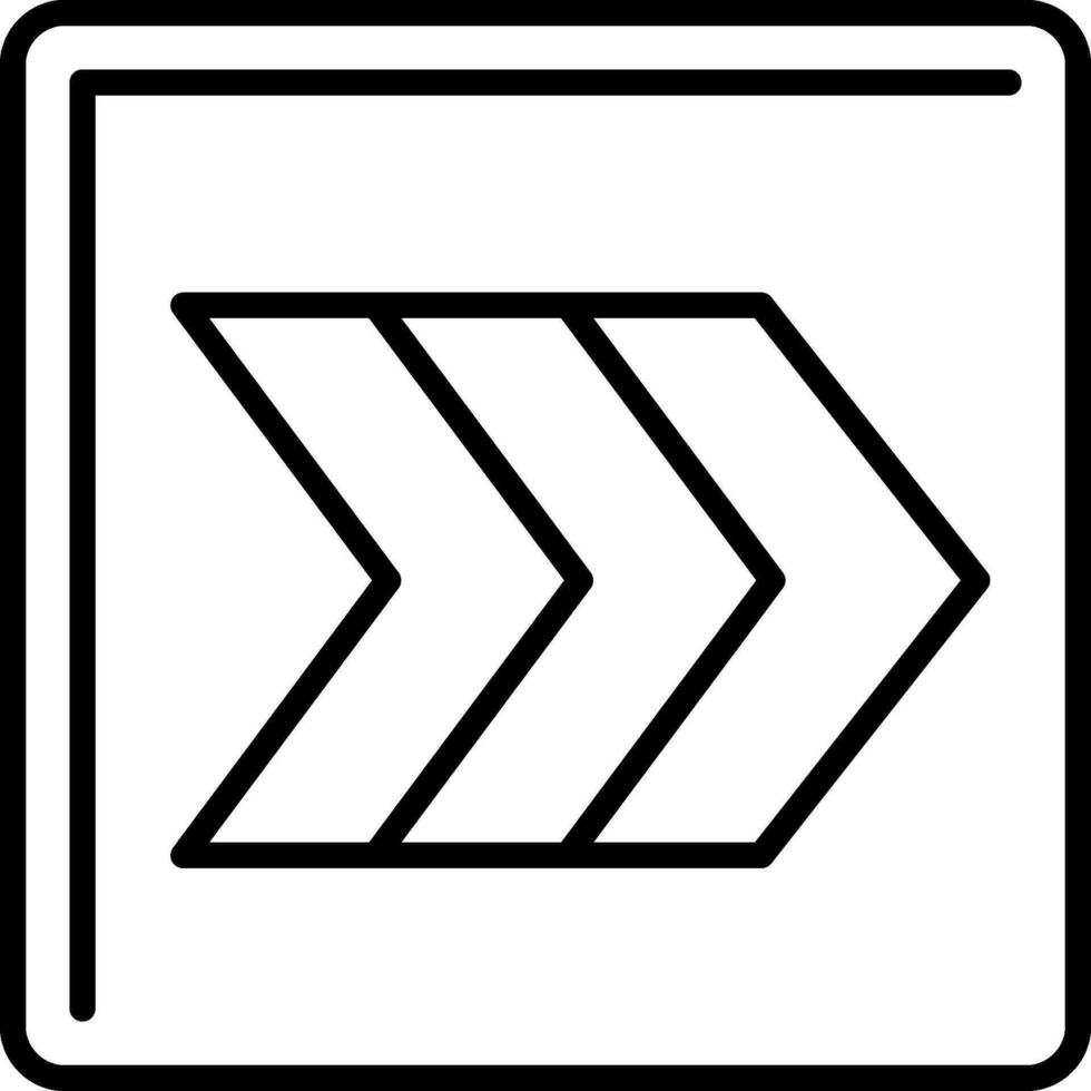 Right Chevron Line Icon vector