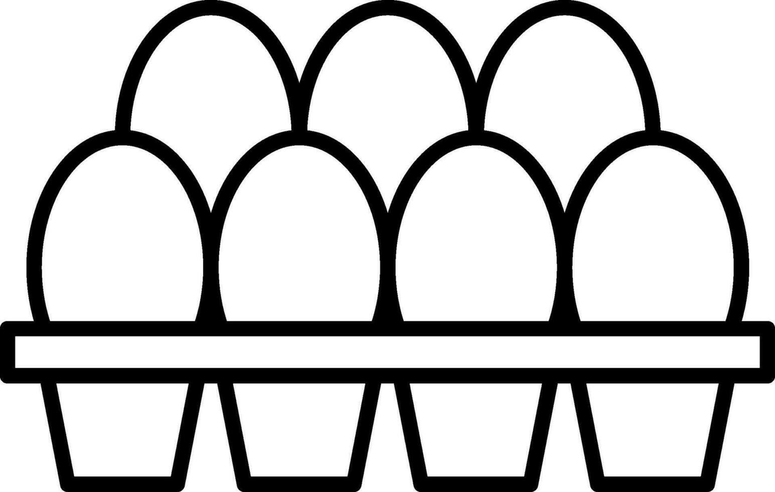 Egg Tray Line Icon vector