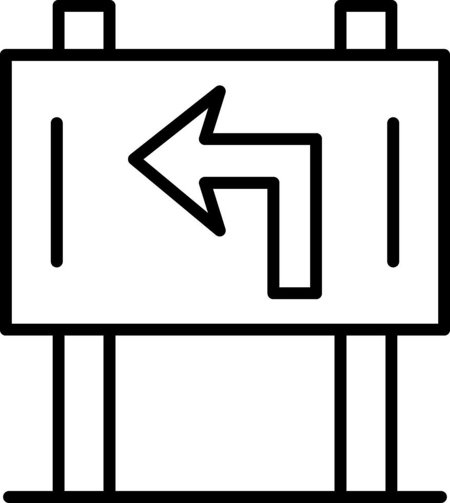 Signboard Left Line Icon vector