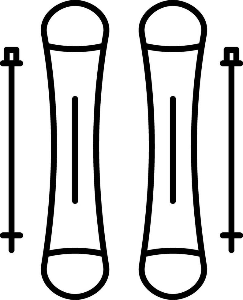 Skiing Line Icon vector