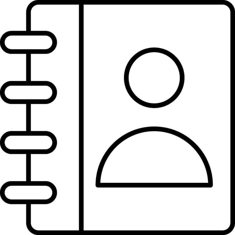 Contact Book Line Icon vector