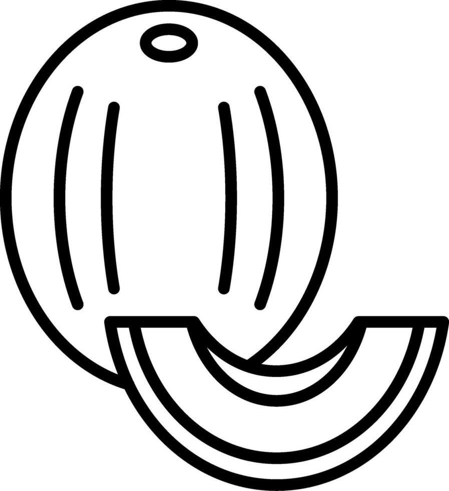 Honeydew melon Line Icon vector