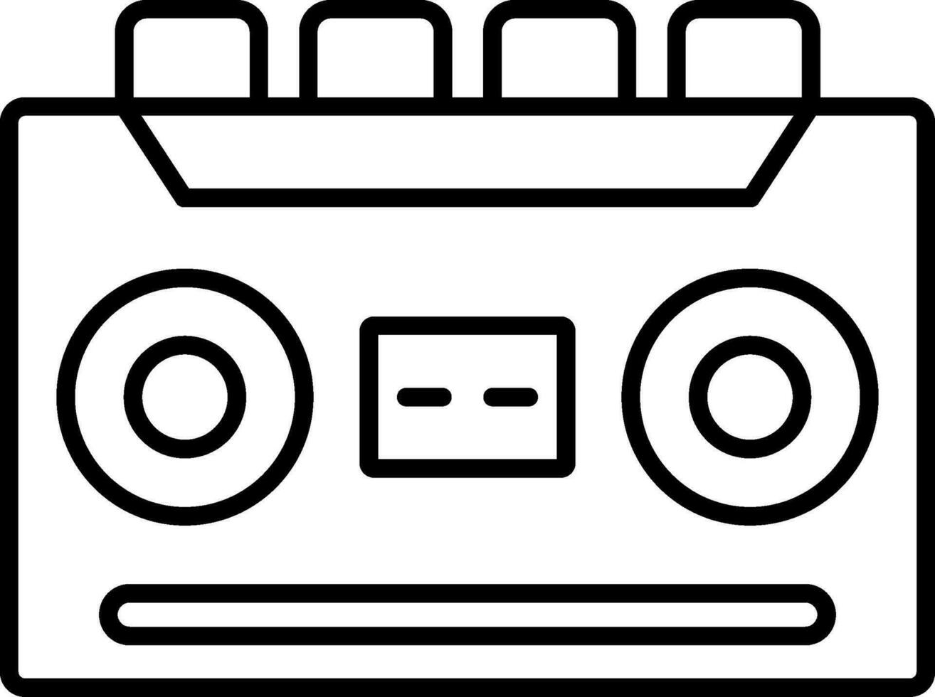 Cassette Recorder Line Icon vector