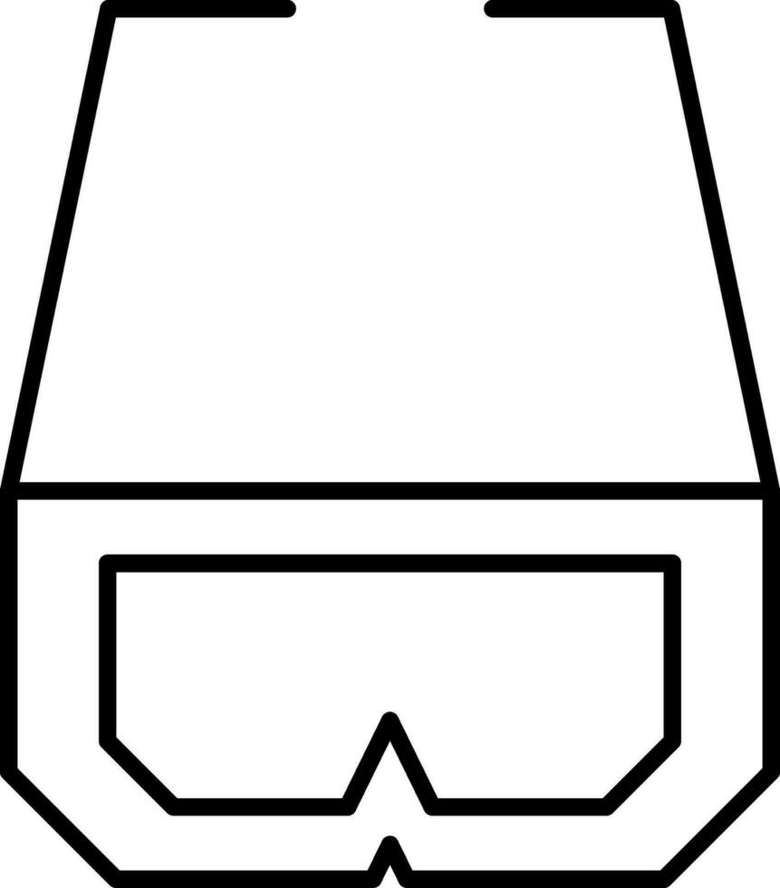 Icono de línea de gafas 3d vector