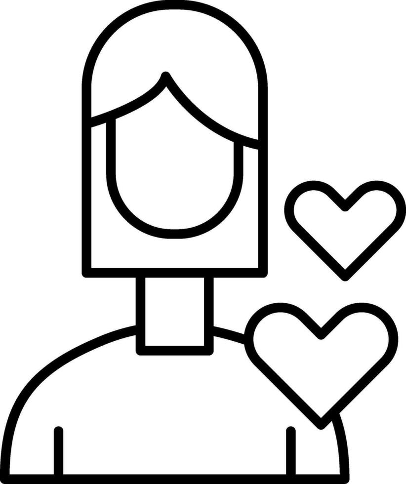 yo amor línea icono vector