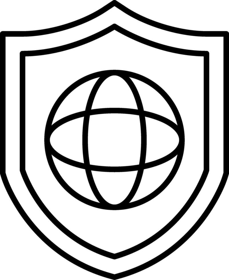 Protected Network Line Icon vector