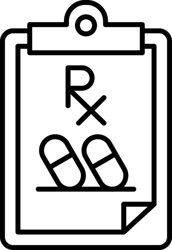Prescription Line Icon vector