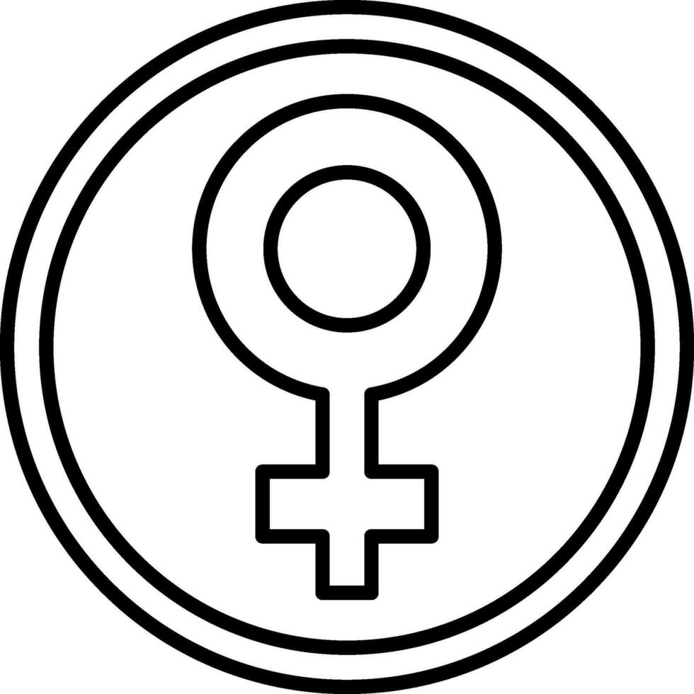 icono de línea de símbolo femenino vector