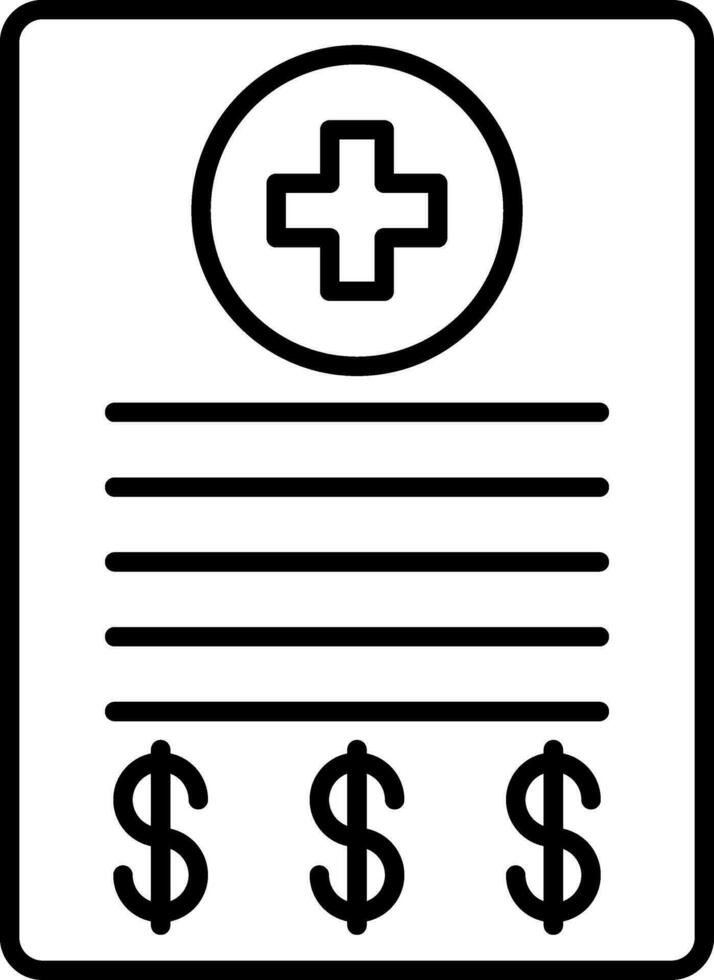 Medical Bill Line Icon vector