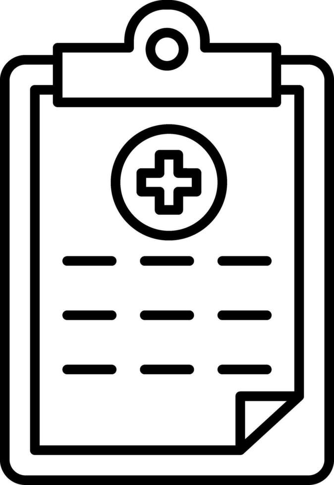 icono de línea de informe médico vector