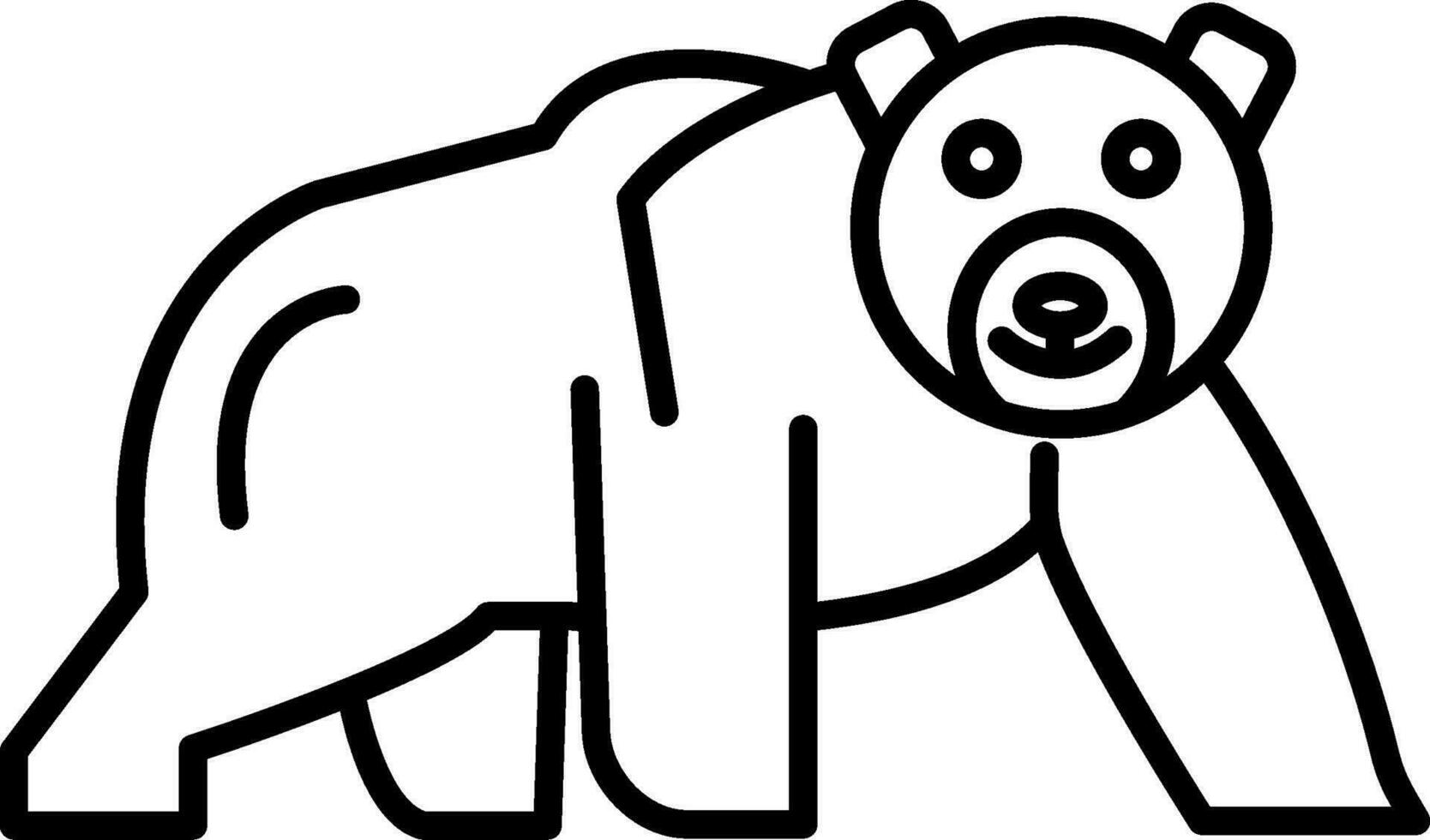 Polar Bear Line Icon vector