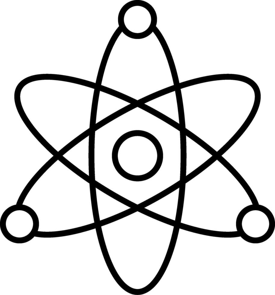 Atom Line Icon vector