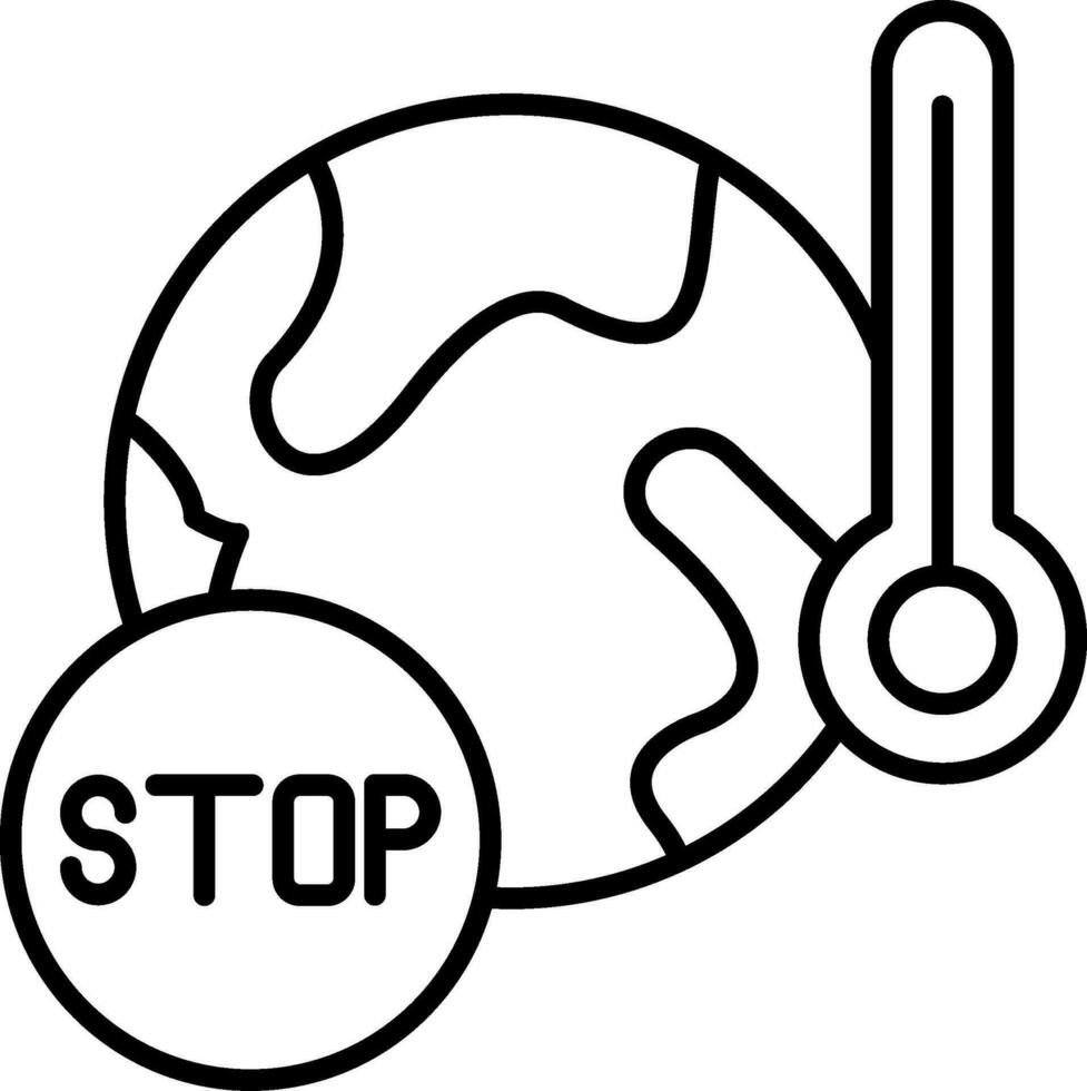 Stop Global Warming Line Icon vector