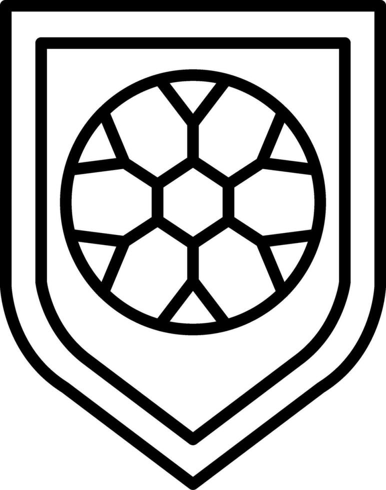Football Badge Line Icon vector