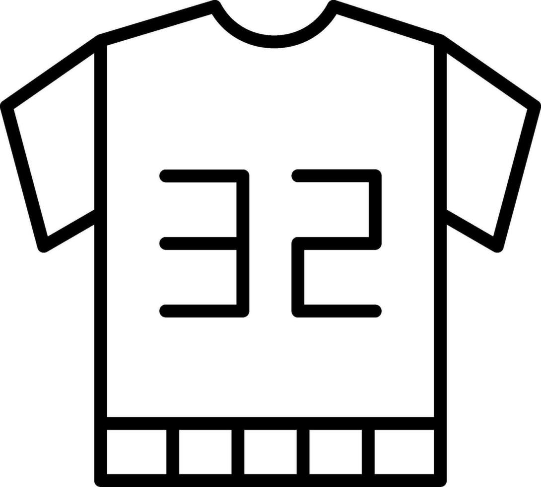 icono de línea de camiseta de fútbol vector