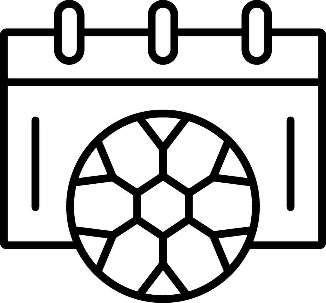 Football Schedule Line Icon vector