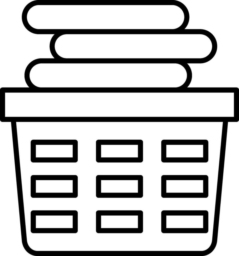 Laundry Basket Line Icon vector