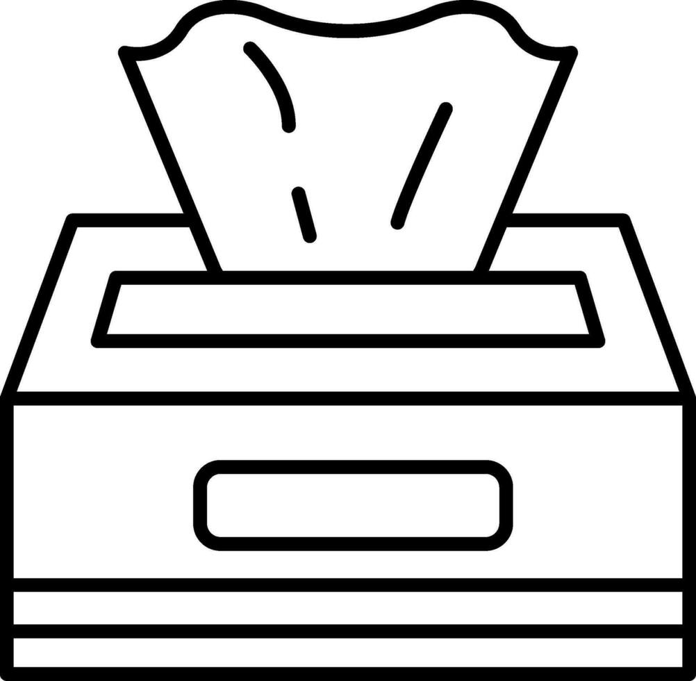 Tissue Box Line Icon vector