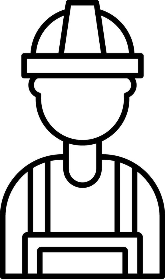 Builder Line Icon vector