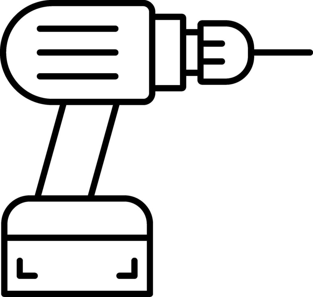 Electric Drill Line Icon vector