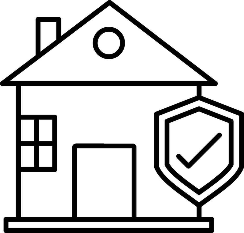 Home Insurance Line Icon vector