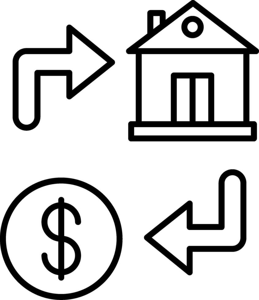 Property Exchange Line Icon vector