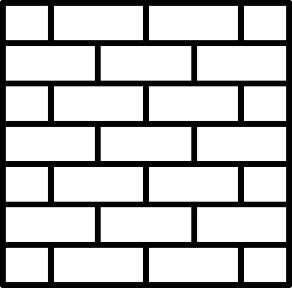 Brickwall Line Icon vector