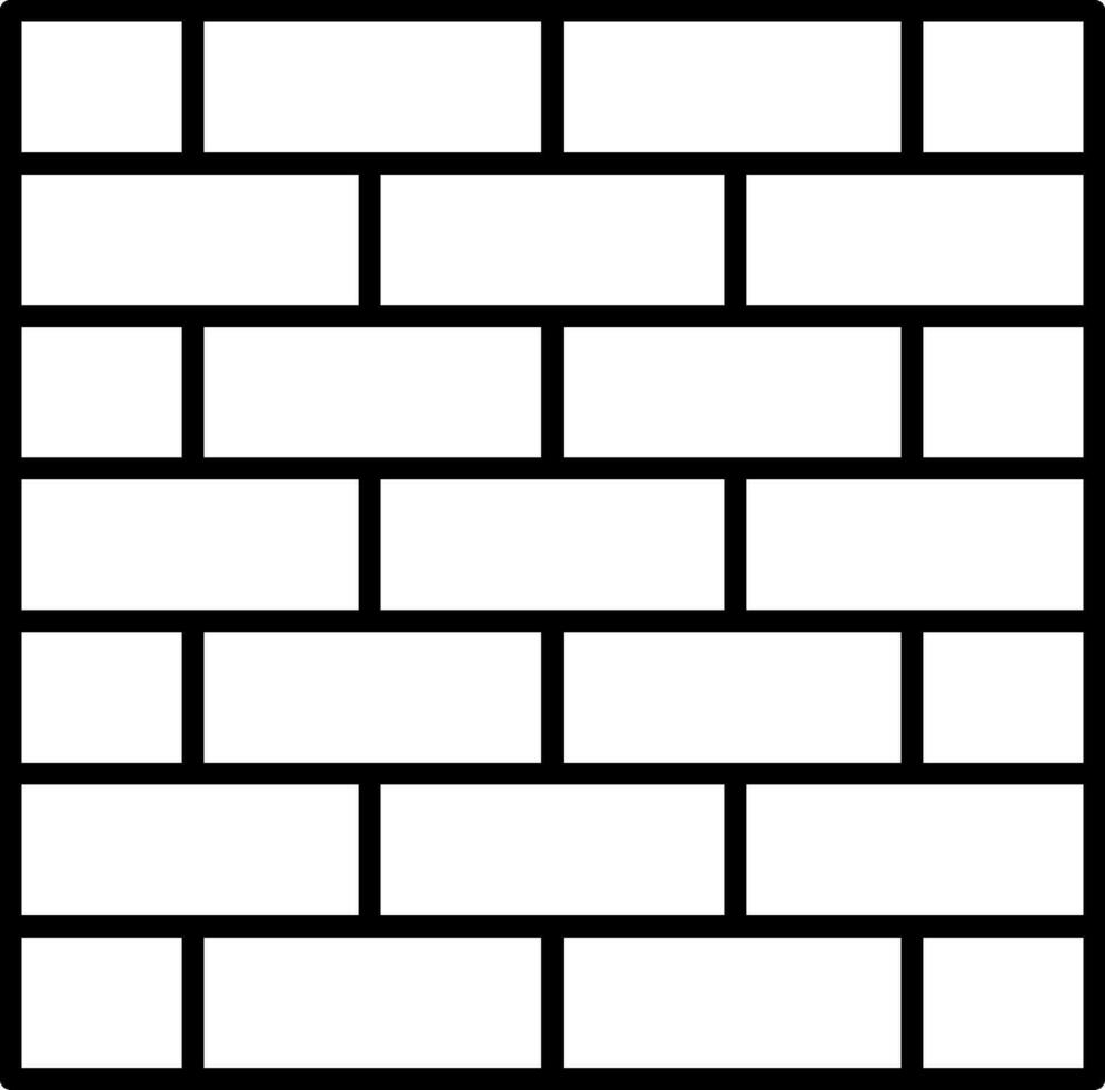 Brickwall Line Icon vector