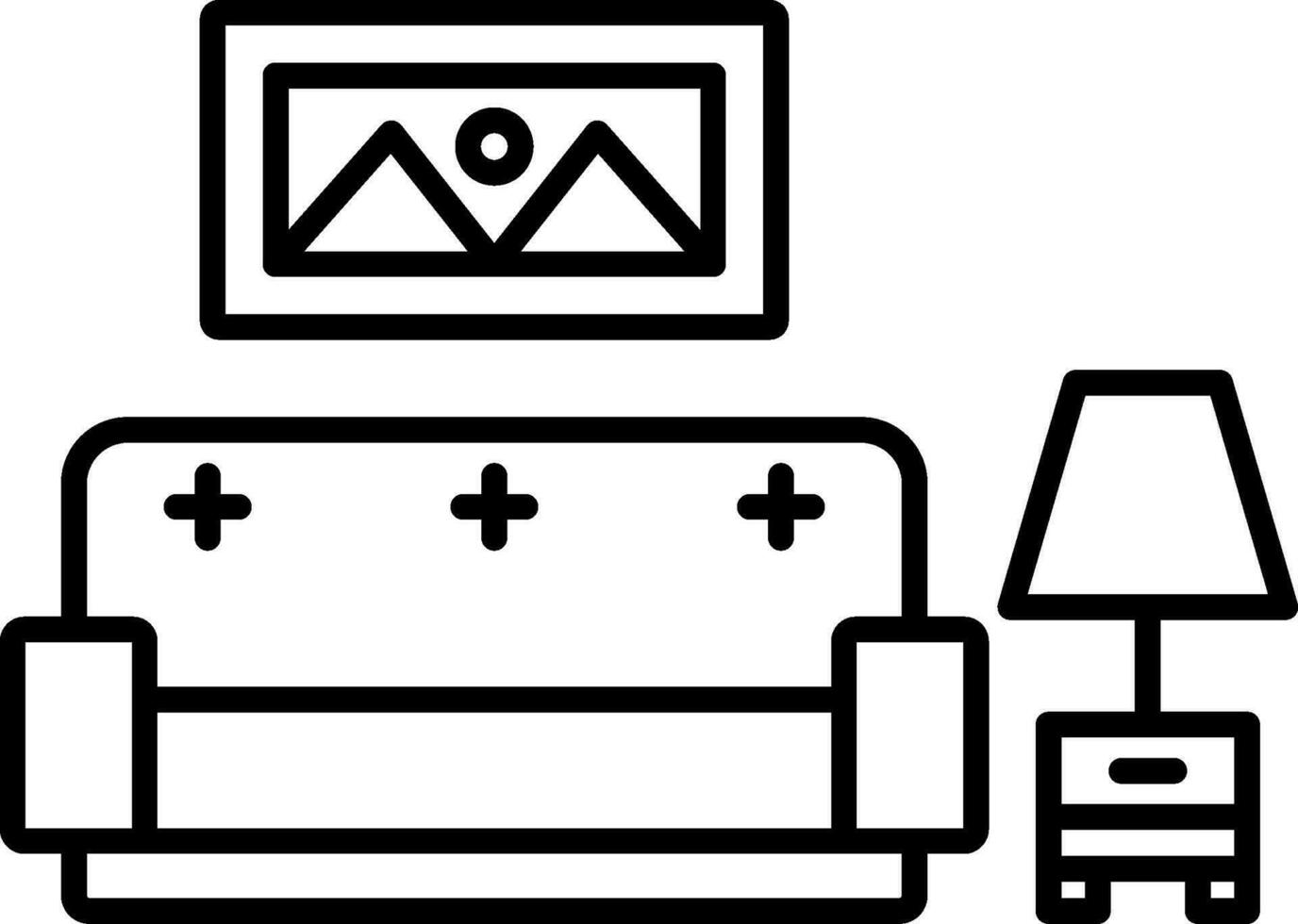 Living Room Line Icon vector