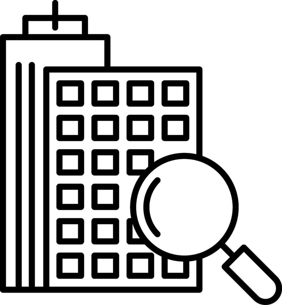 Search Apartment Line Icon vector
