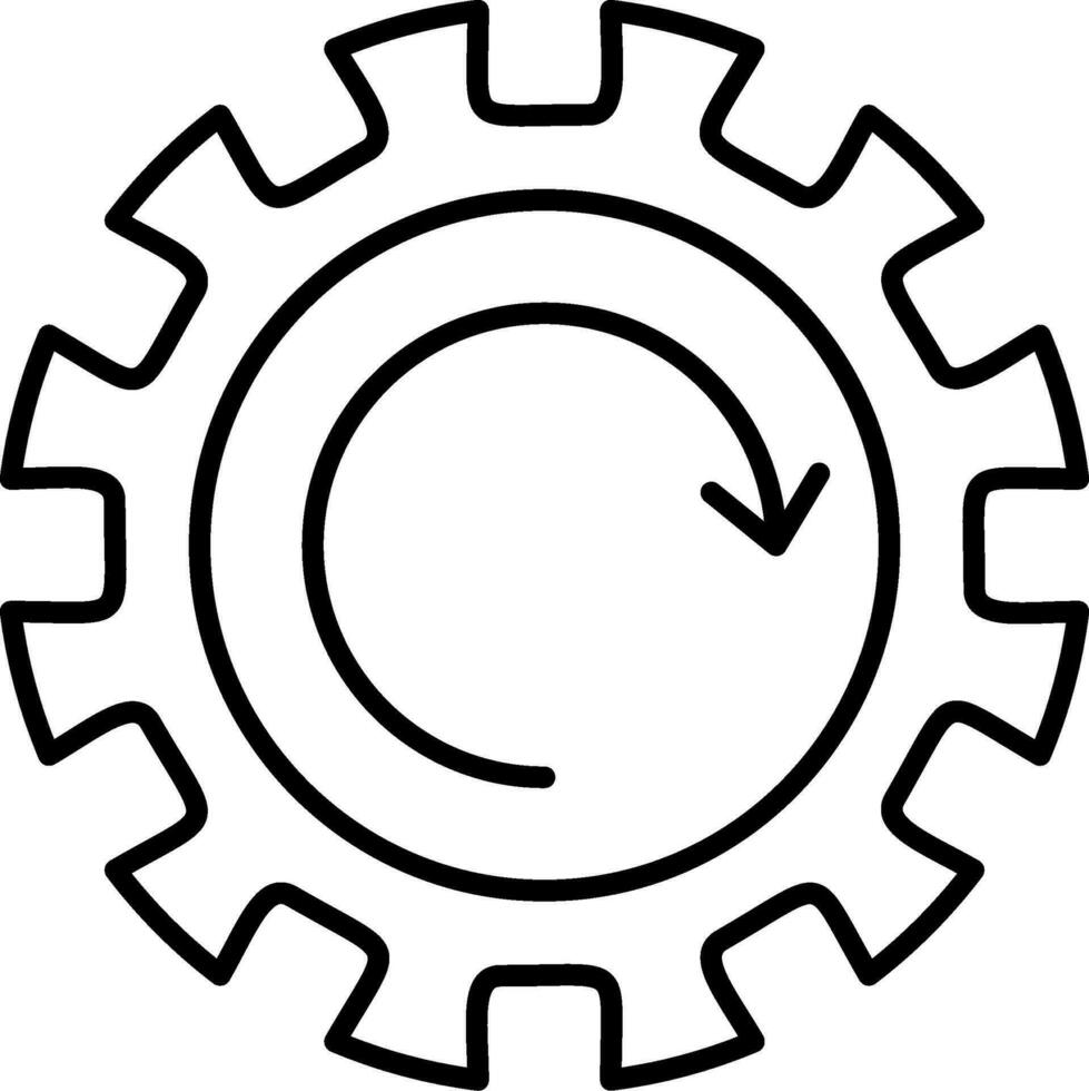 Gear Wheel Drawing Line Icon vector