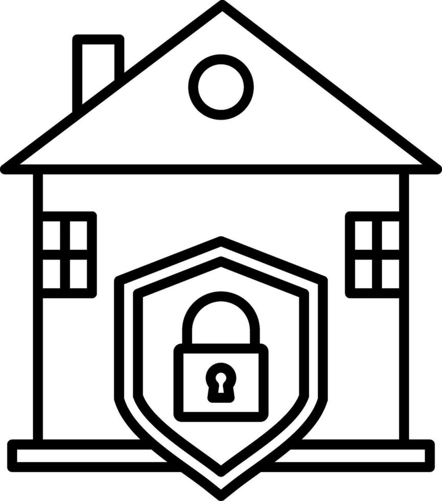 House Protection Line Icon vector