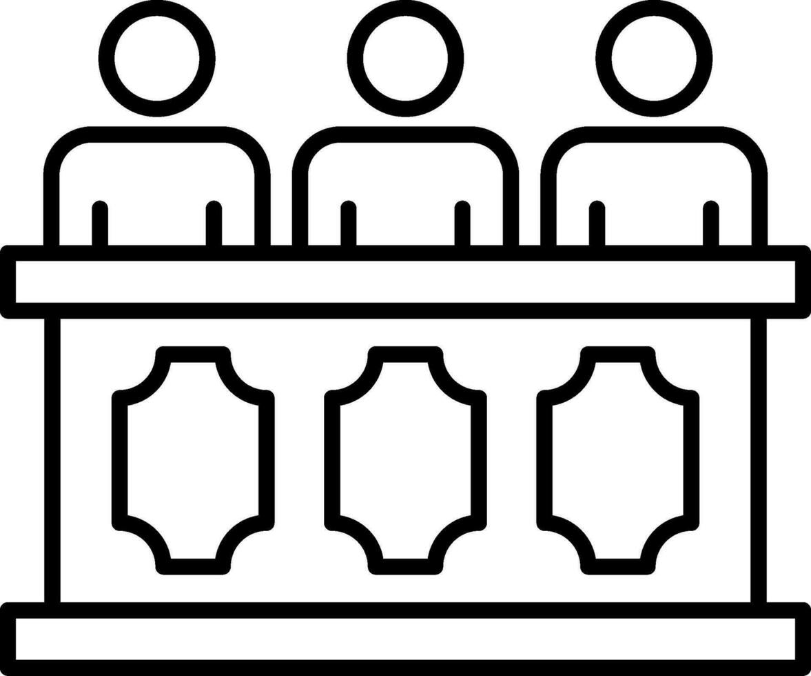 Panel of judges Line Icon vector