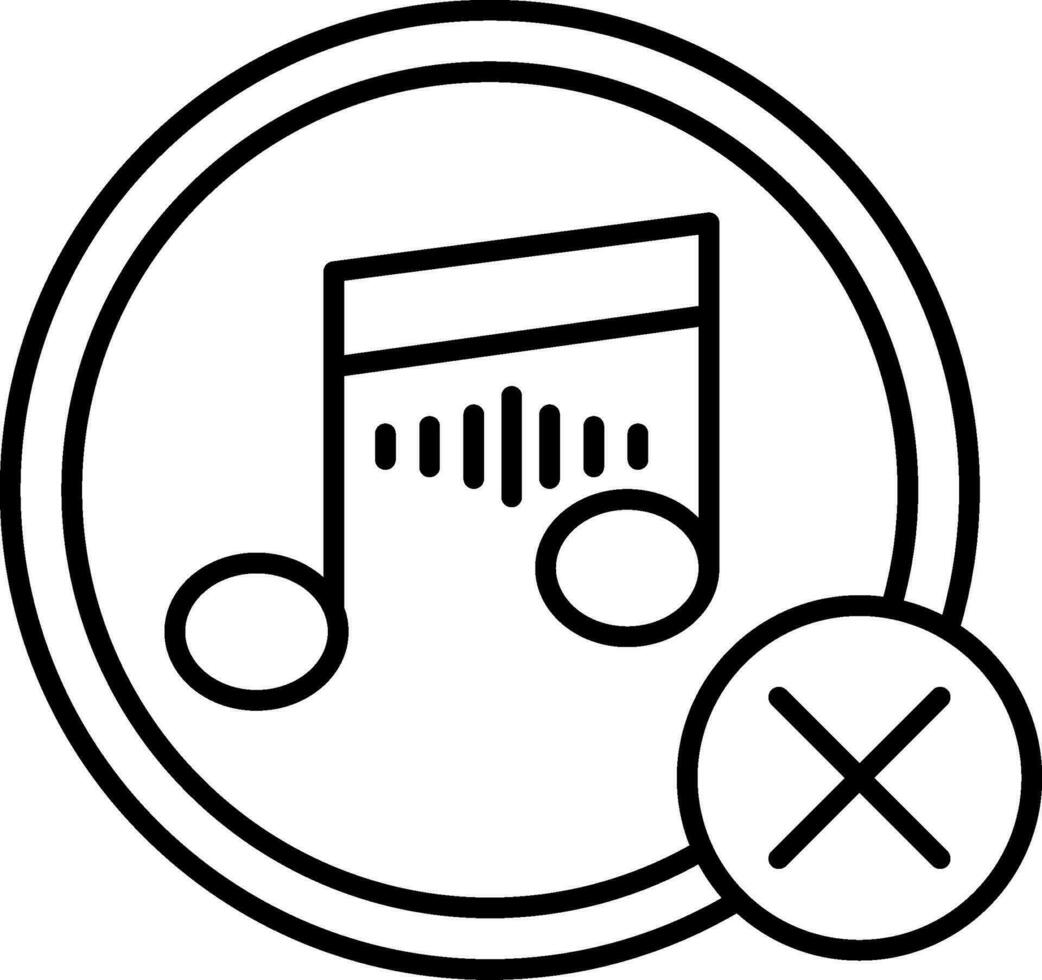 No Music Line Icon vector