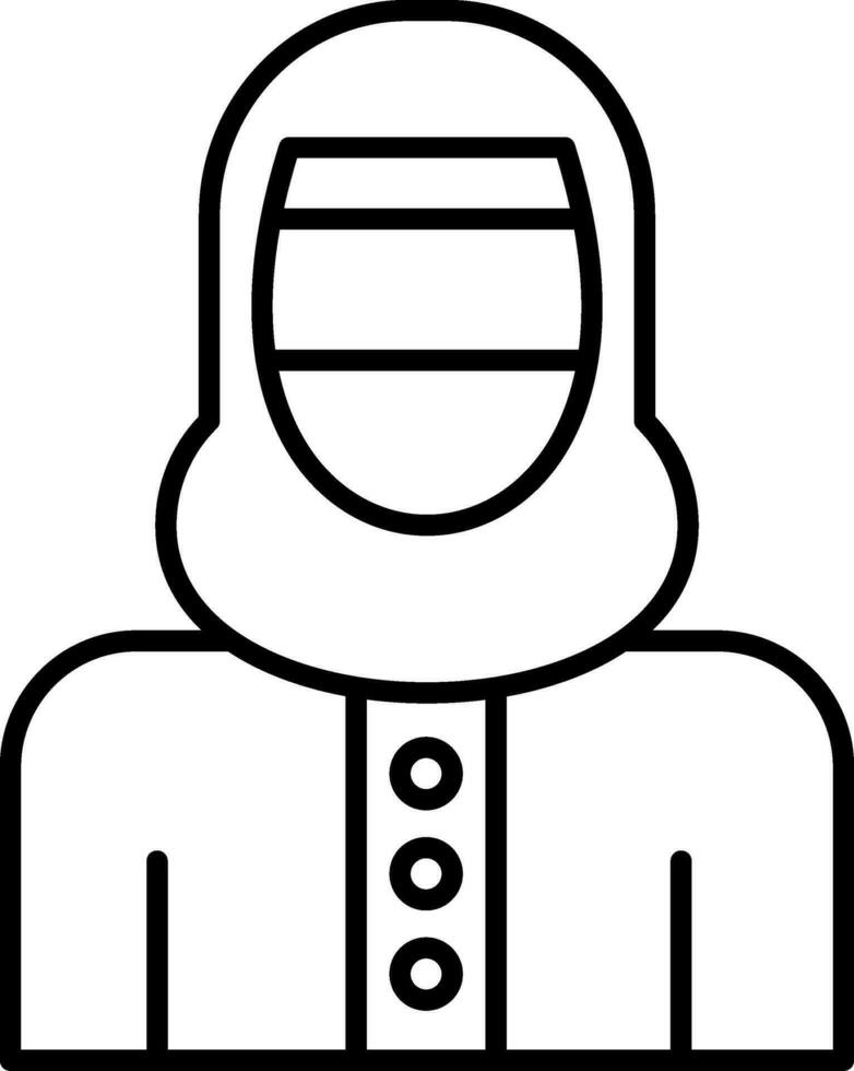 mujer con niqab línea icono vector