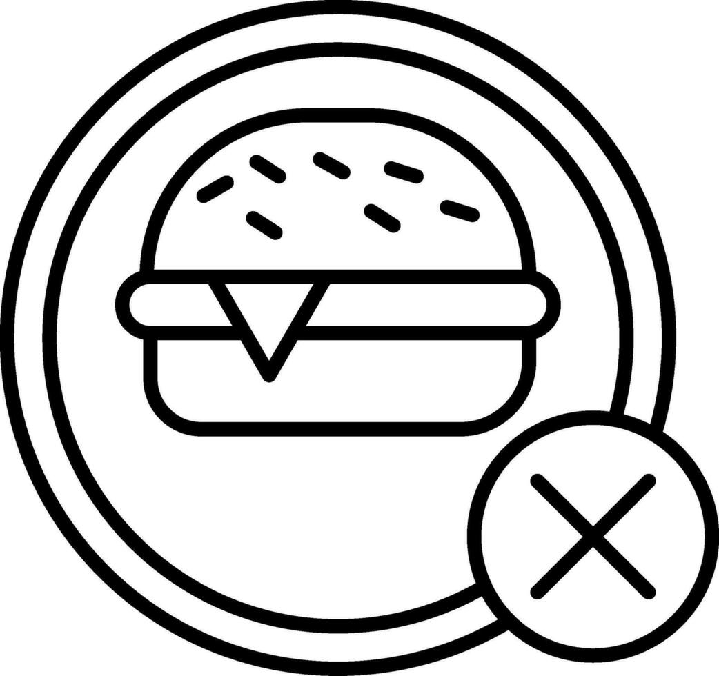 sin icono de línea de comida vector