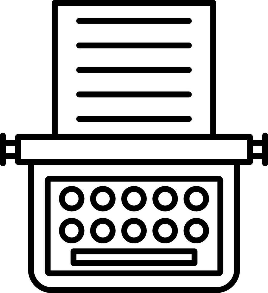 Typewriter Line Icon vector