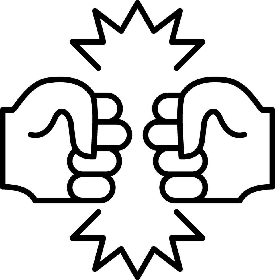 Fighting Line Icon vector