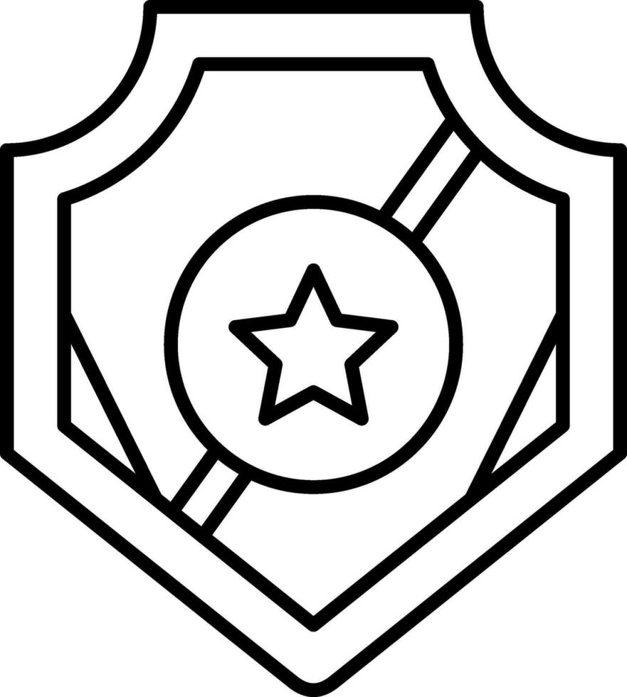 Police Badge Line Icon vector