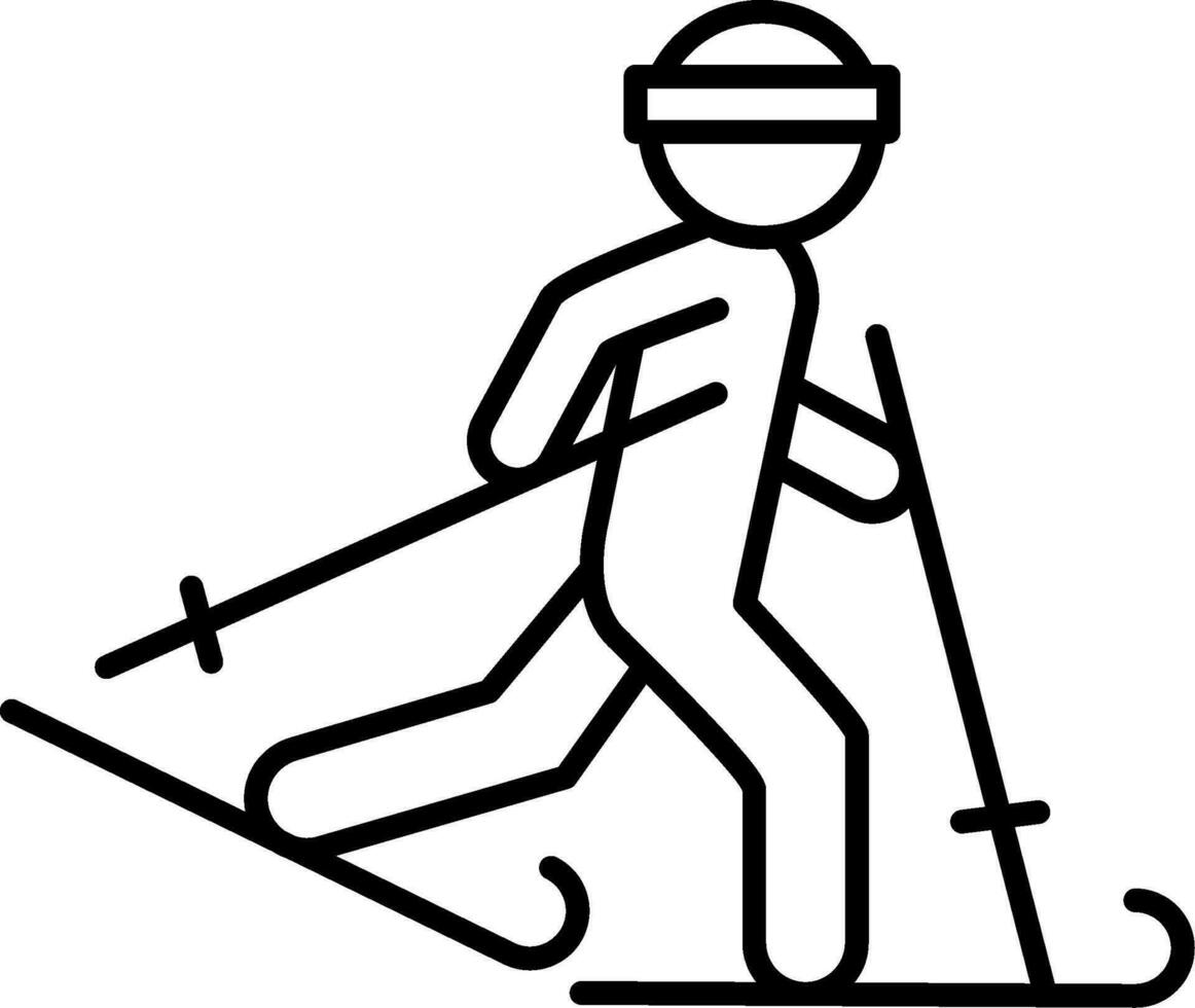 Ski Line Icon vector