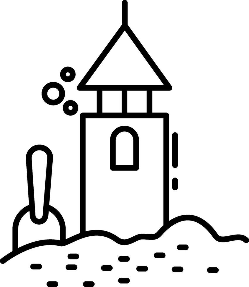 Sand Castle Line Icon vector