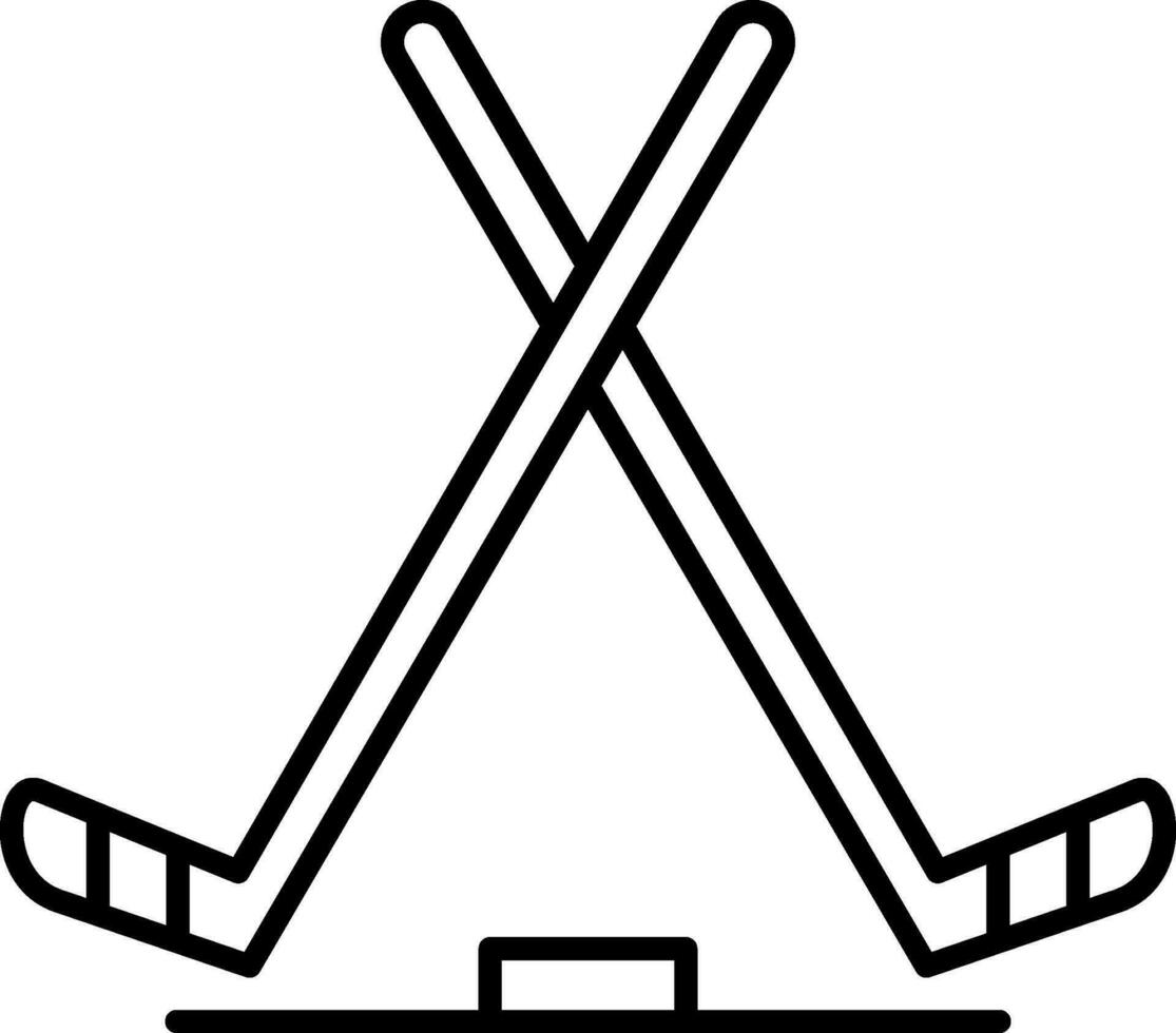 icono de línea de hockey sobre hielo vector
