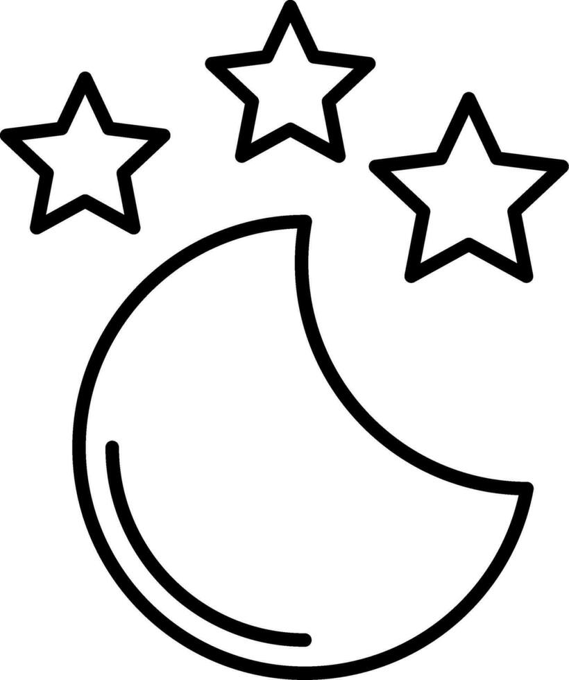 New Moon Line Icon vector