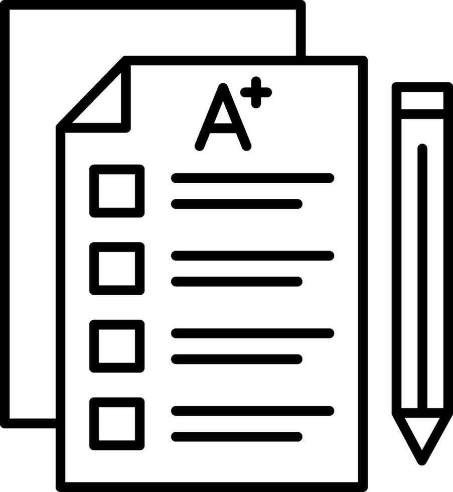 Exam Line Icon vector