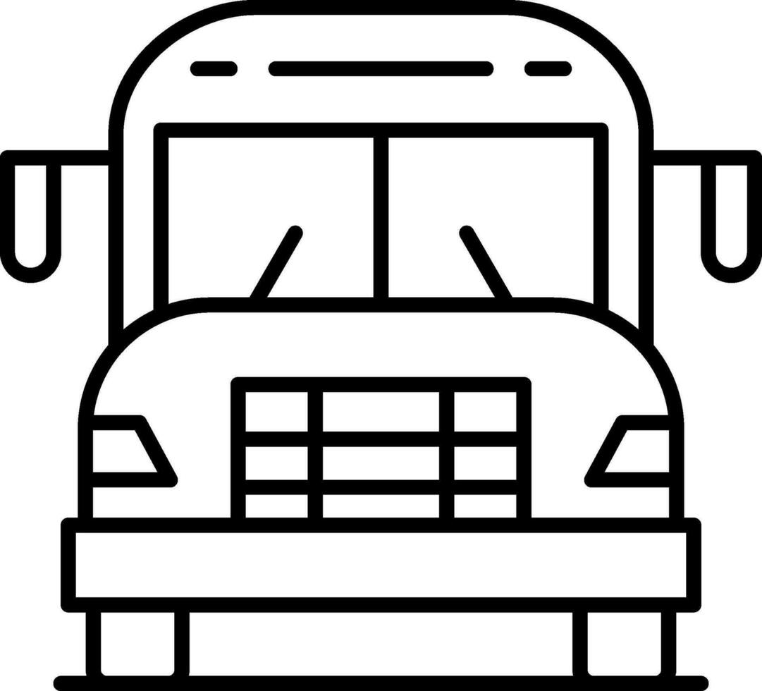 School Bus Line Icon vector