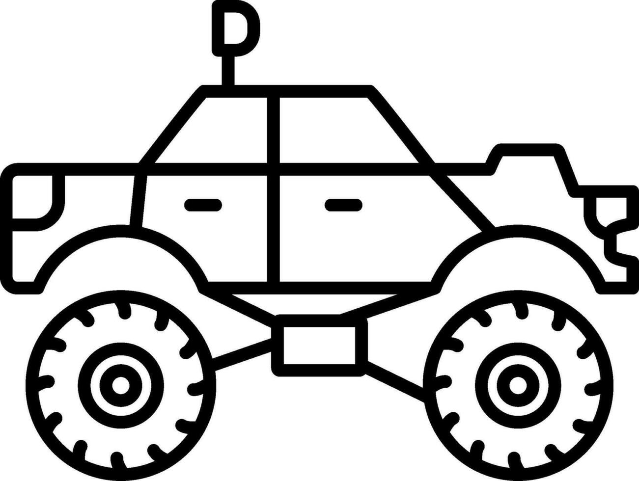 Monster Truck Line Icon vector
